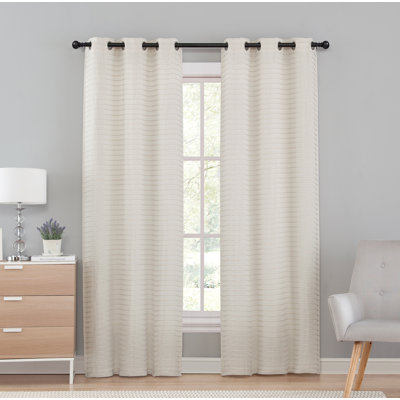 Latitude Run Luke Solid Sheer Grommet Curtain Panels Color Ivory