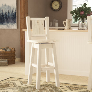 Abella Pine 30 Swivel Barstool by Loon Peak