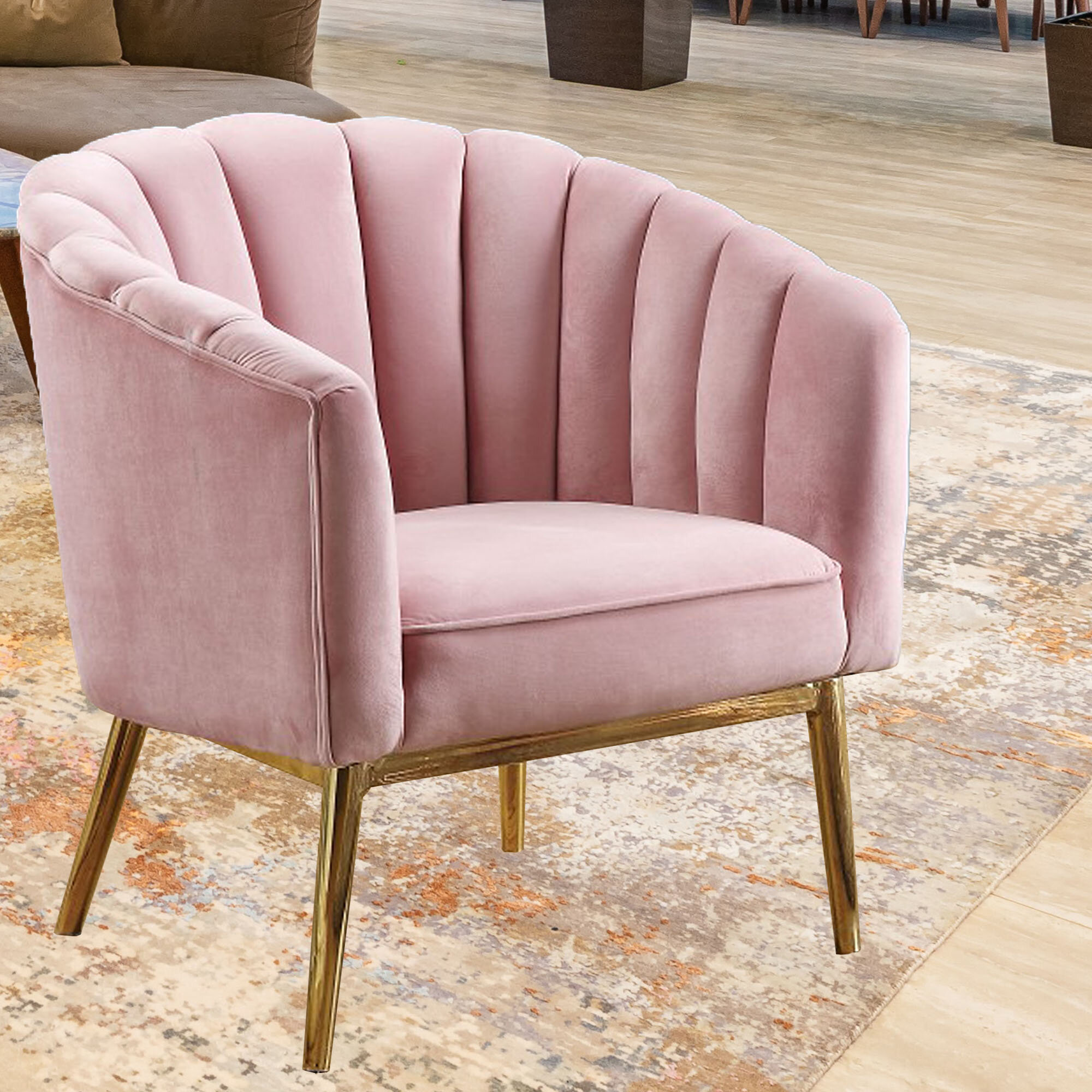 wayfair pink velvet chair