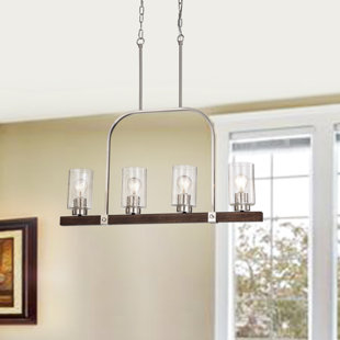 Go to store & view more images Zaina Linear 4-Light Shaded Chandelier by Breakwater Bay