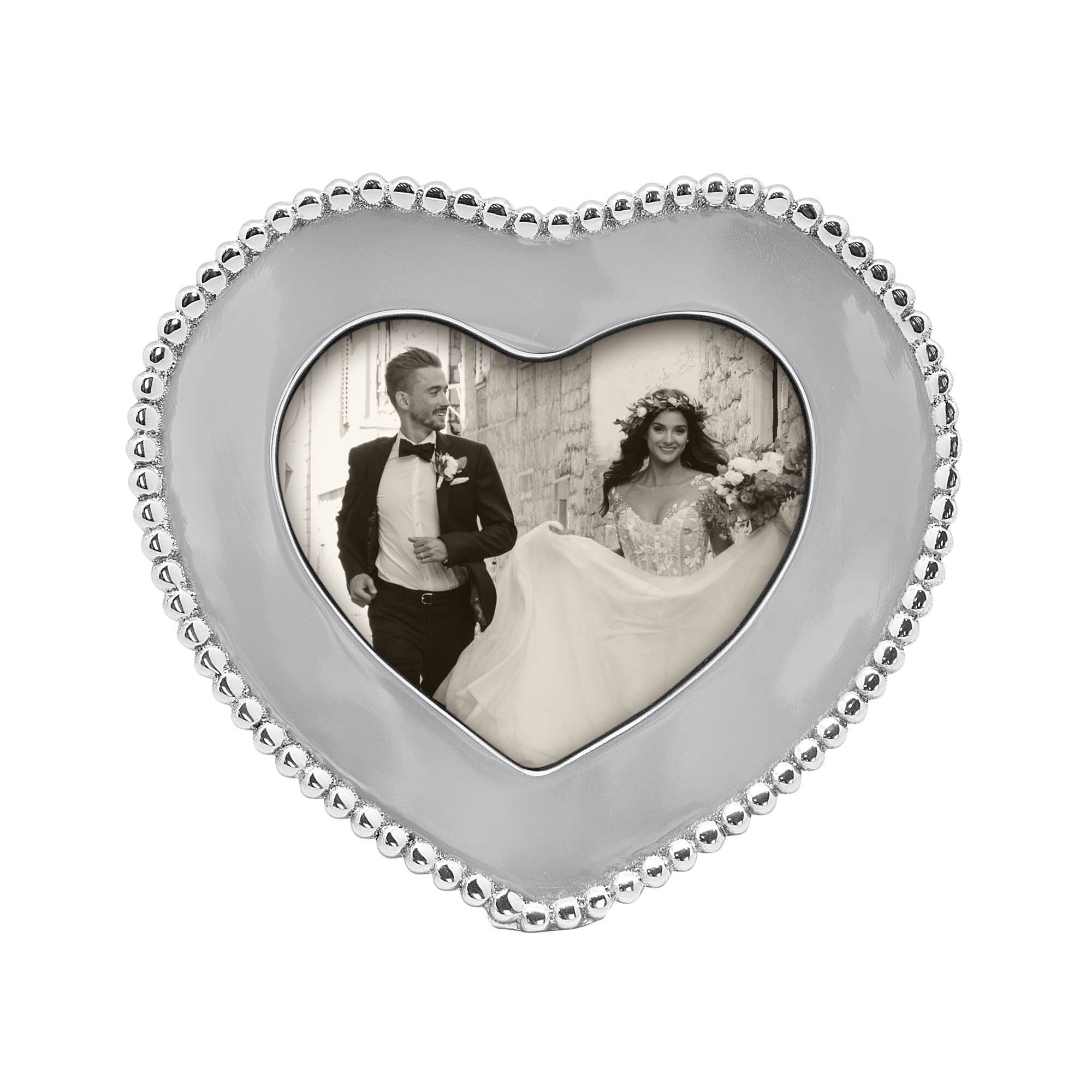 Bride and Groom Heart Shaped Picture Frame