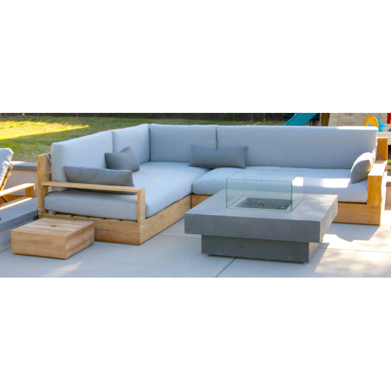 Bale 2 Piece Teak Sunbrella Sectional Set With Cushions Allmodern