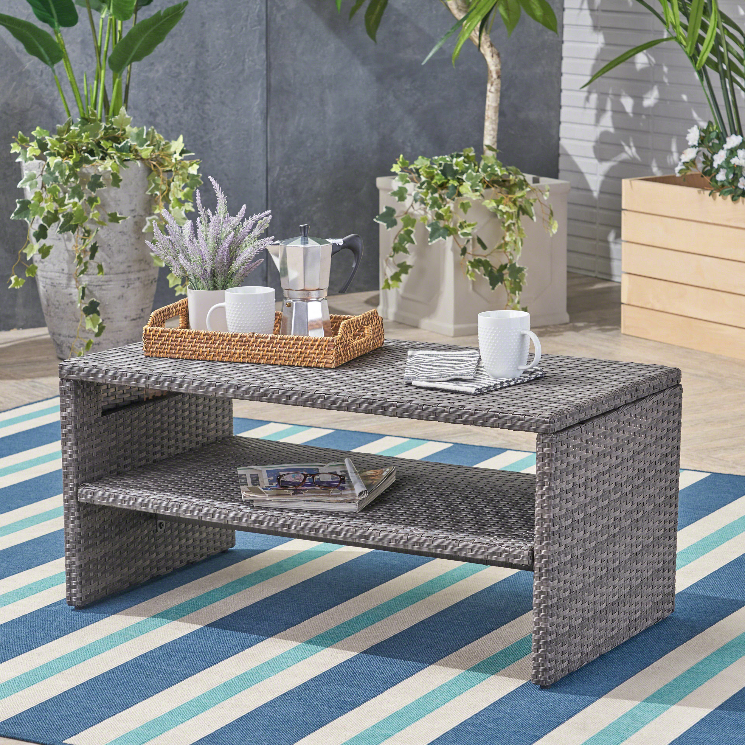 Loganville Wicker Rattan Coffee Table Loganville Wicker Rattan Coffee Table