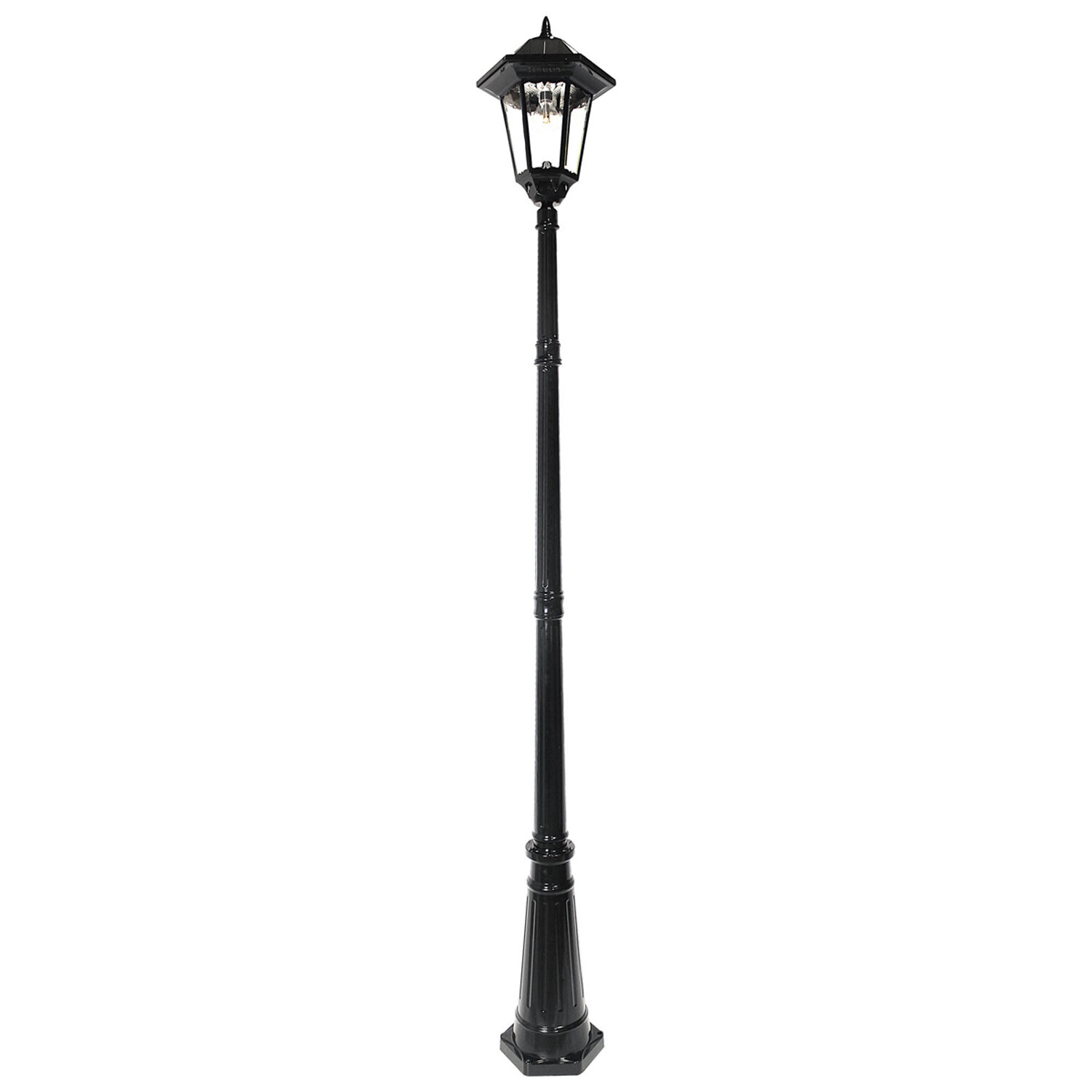 Charlton Home Chriswell Bulb Solar Lamp Post Single Lamp Black Reviews Wayfair