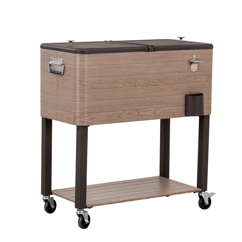 Sunjoy 80 Qt. Wood Grain Cooler & Reviews | Wayfair