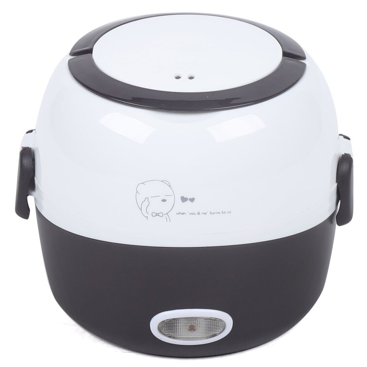 1.3L mini Electric Portable Lunch Box Rice Cooker Steamer 2Layer Stainless Steel 
