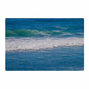 Nick Nareshni Solana Beach Rolling Waves Coastal Blue Area Rug