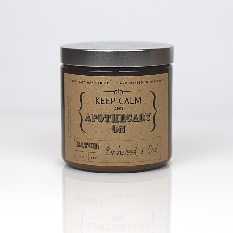 Keep Calm & Apothecary On Birchwood & Oud Soy Candle