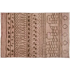 One-of-a-Kind Moroccan Hand-Knotted Beige Area Rug