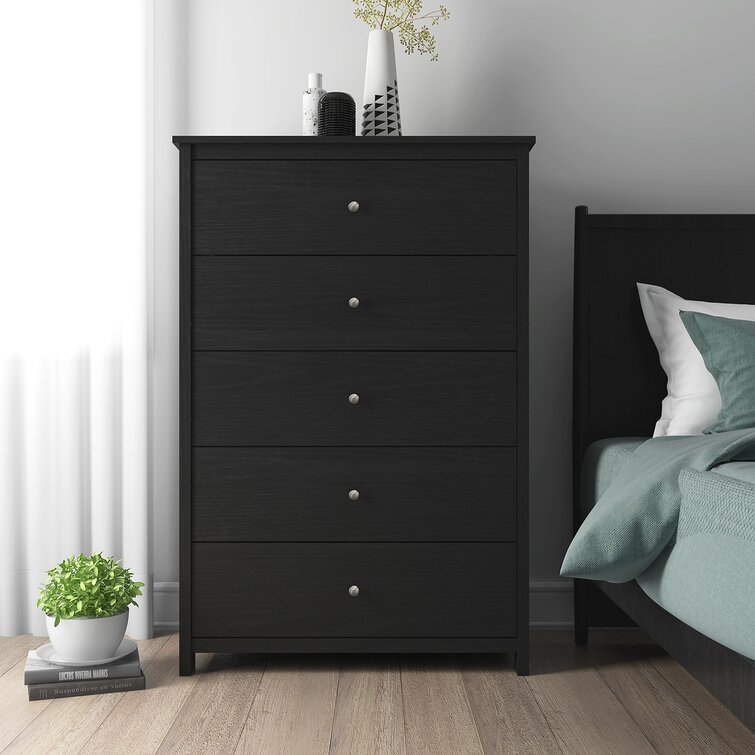 Tall Traditional Bedroom Furniture Soft Matte Grey 4 Drawer Chest of Drawers 