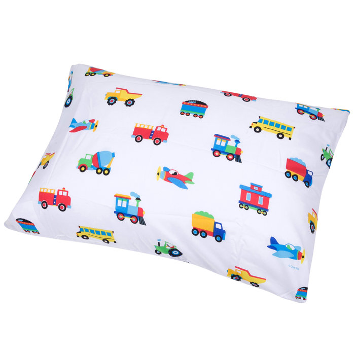 Pattern Pop Personalized Toddler Size Race Car Pillowcase With