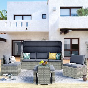 Polyethylene (PE) Wicker 6 - Person Seating Group with Cushions by Latitude Run®