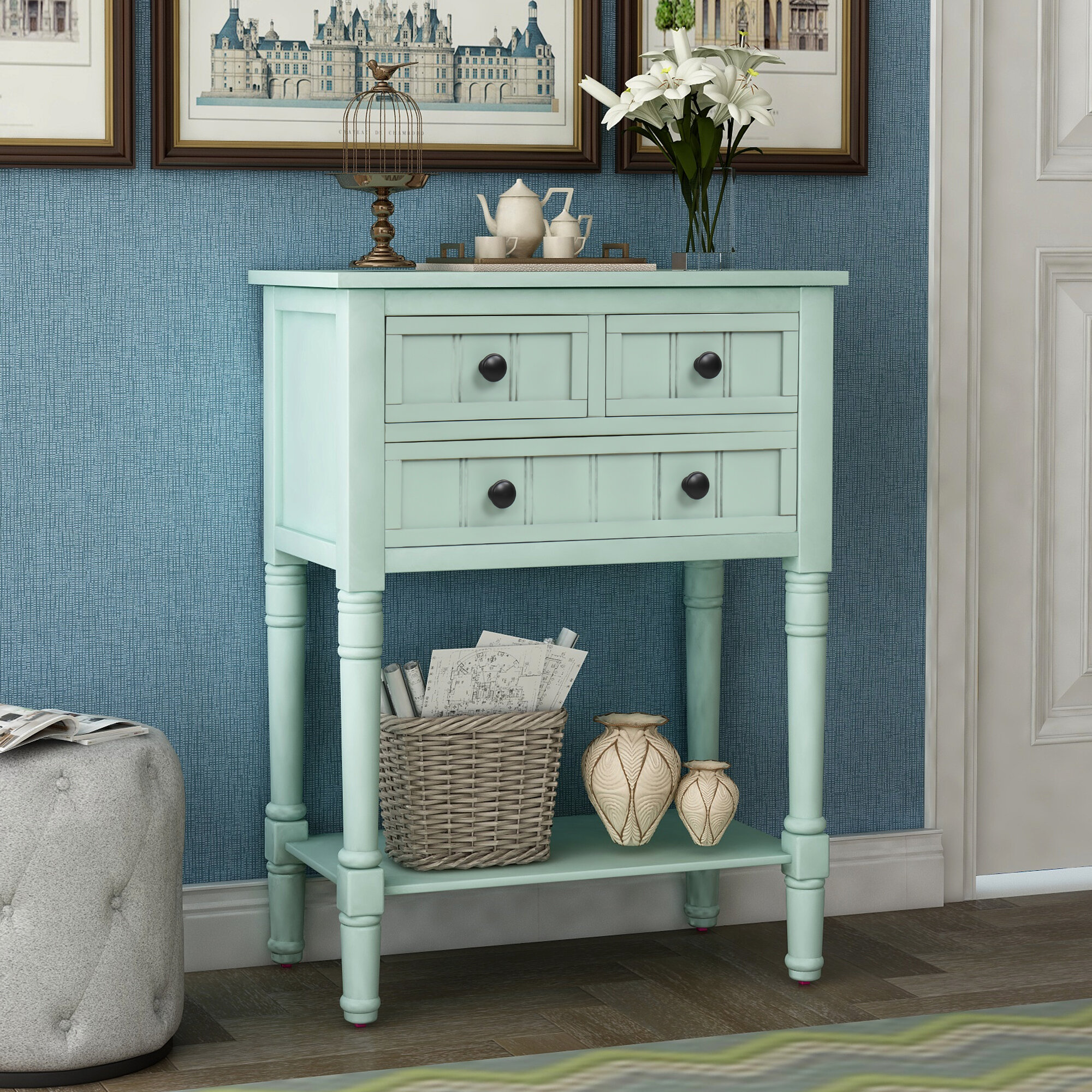 wayfair blue console table