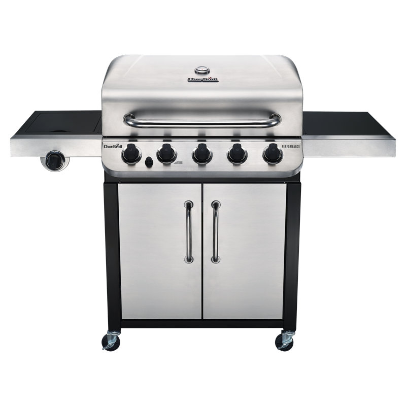 Charbroil Performance Series 5 Burner Propane Gas Grill With Side Burner And Cabinet Reviews Wayfair