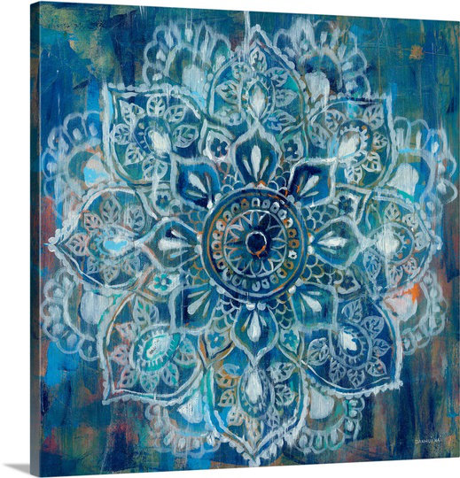 Great Big Canvas Mandala In Blue Ii Danhui Nai Painting Print