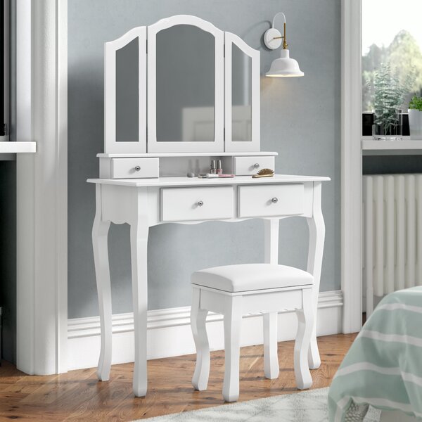 Amani Large Dressing Table Set with Mirror