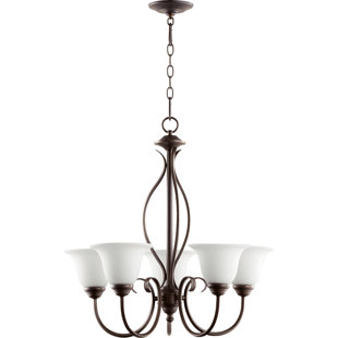 Go to store & view more images Bernardston 5-Light Shaded Chandelier by Fleur De Lis Living