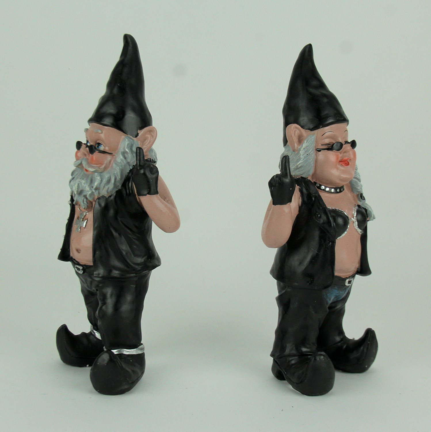 Ebros Whimsical Gnome With Greeting Signs Statues 4 Tall Collectible Set of 4 Welcome Gnome Family Figurines