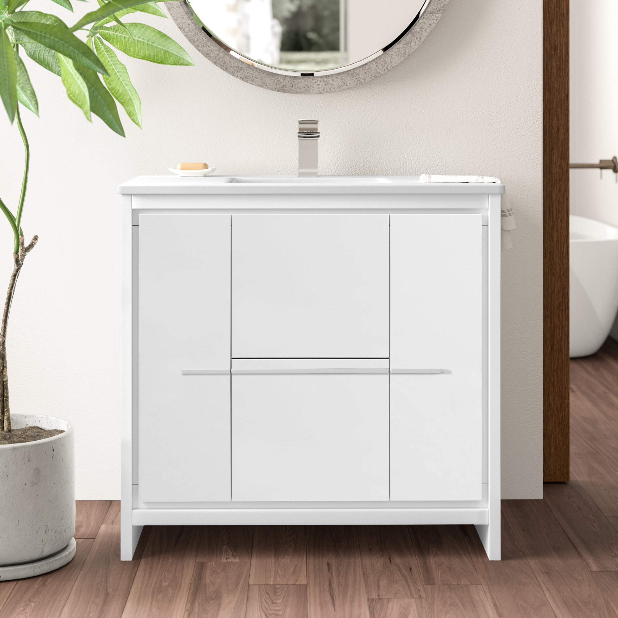 Mercury Row Bosley 35 Single Bathroom Vanity Set Reviews Wayfairca