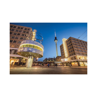 Berlin Television Tower Fernsehturm Berlin And World Clock Weltzeituhr At Alexanderplatz Berlin Germany East Urban Home Size 26 H x 40 W x 0