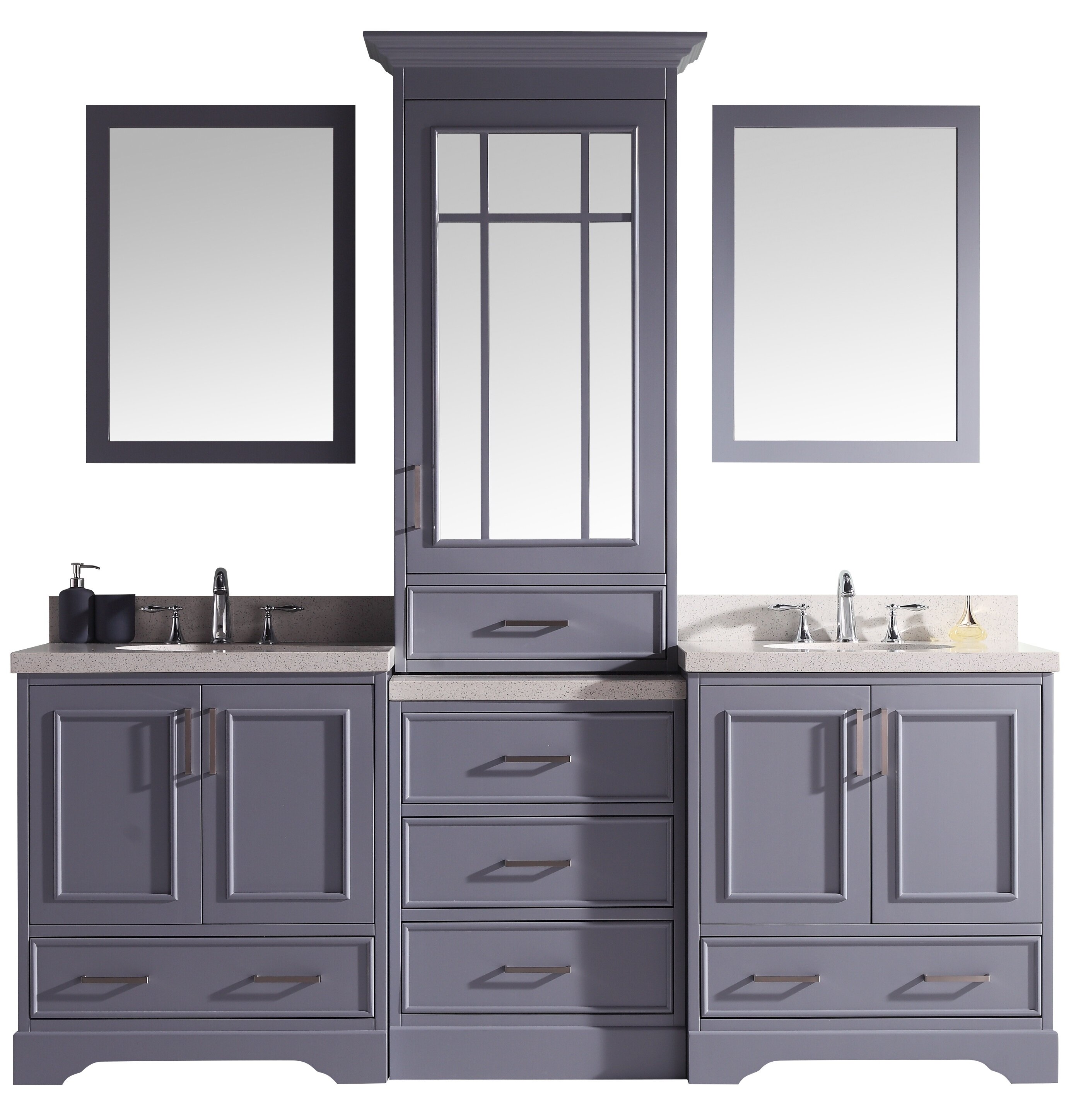 Canora Grey Sawyer 85 Double Sink Vanity Set In Grey Wayfair