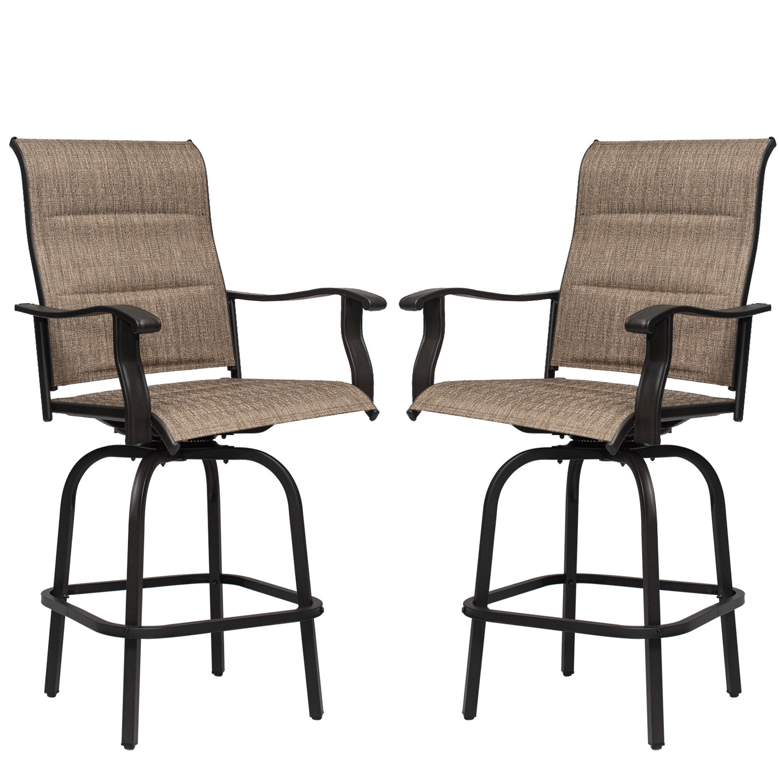 Charlton Home® Abtin Swivel Patio Dining Armchair with Cushion Wayfair