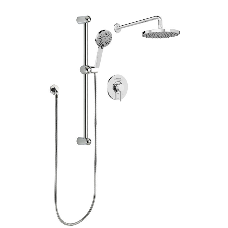 Sleek Round Rain Faucet Pressure Balanced Dual Function Shower Sleek Round Rain Faucet Pressure Balanced Dual Function Shower Head Complete System