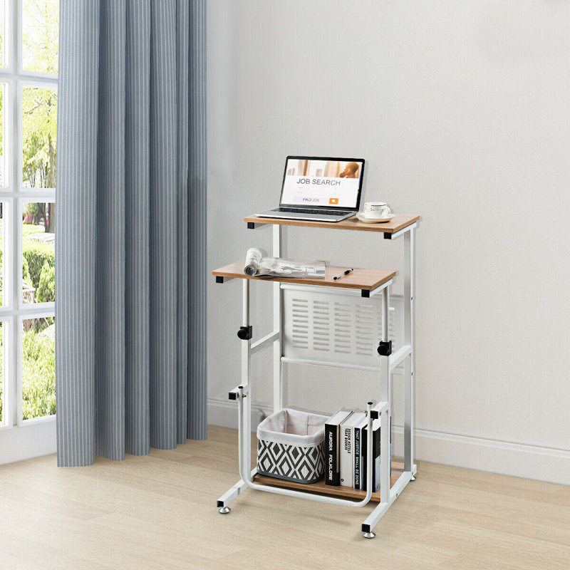 Inbox Zero Height Adjustable Stand Up Desk Computer Workstation Wayfair