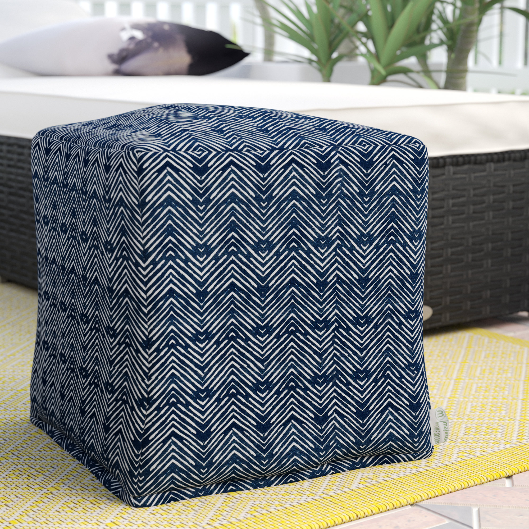 Wrought Studio Glassell Small Outdoor Ottoman with Cushion & Reviews ...