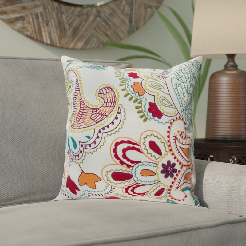 Bungalow Rose Earnhardt Colorful Paisley Throw Pillow Reviews