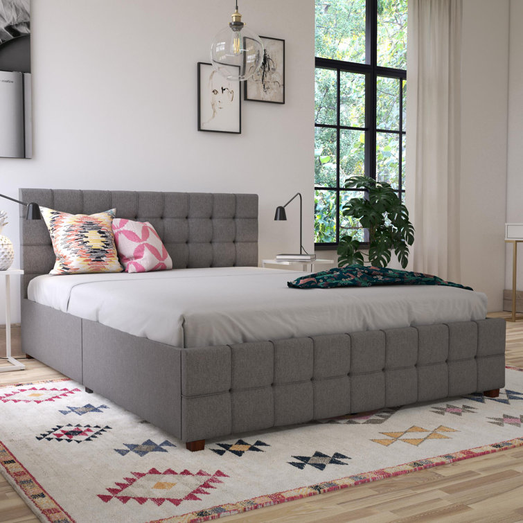 Cosmoliving By Cosmopolitan Elizabeth Tufted Upholstered Low Profile Storage Platform Bed Reviews Wayfair