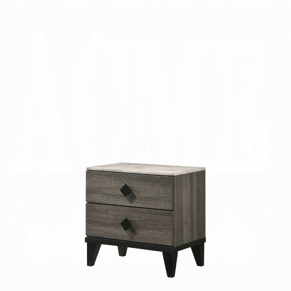 Loon Peak Mcgowen 2 Drawer Nightstand In Rustic Gray Wayfair