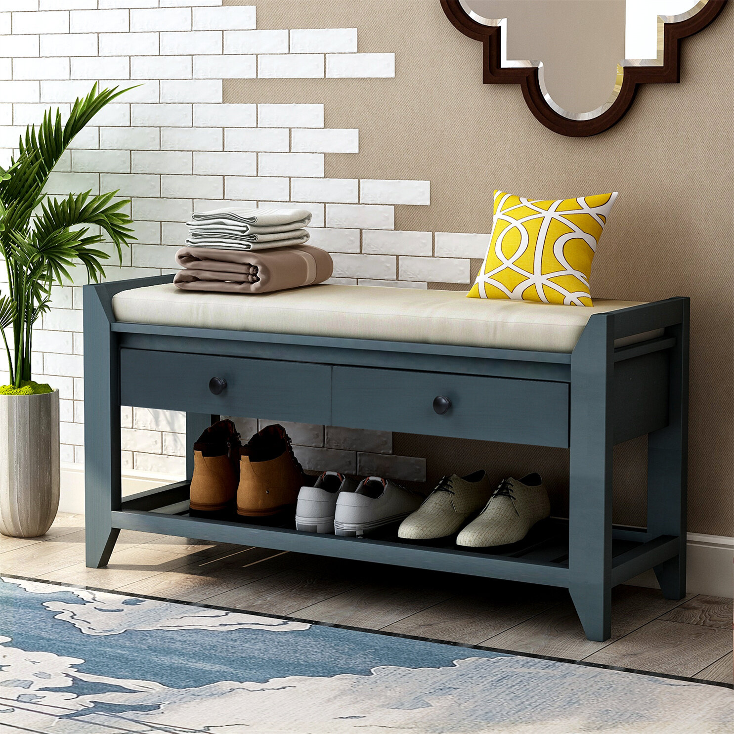 Sand & Stable Alexandria Wood Storage Bench & Reviews | Wayfair