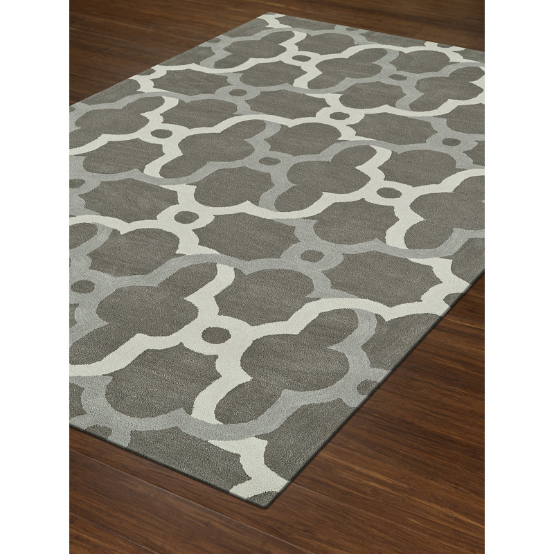 House Of Hampton Destinee Oriental Handmade Tufted Pewter Area Rug Wayfair