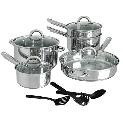 Gibson Abruzzo 12 Piece Stainless Steel Cuisine Select Cookware Set