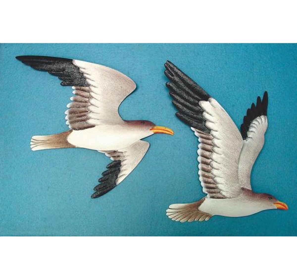 Set Of 3 Large Flying Seagull Birds Contemporary Metal Wall Art Seagulls Wall Sculptures