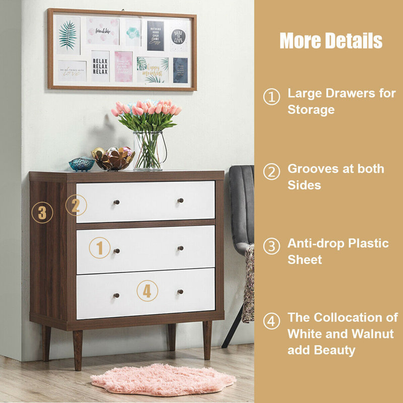 Corrigan Studio Norine 3 Drawer Accent Chest Wayfair