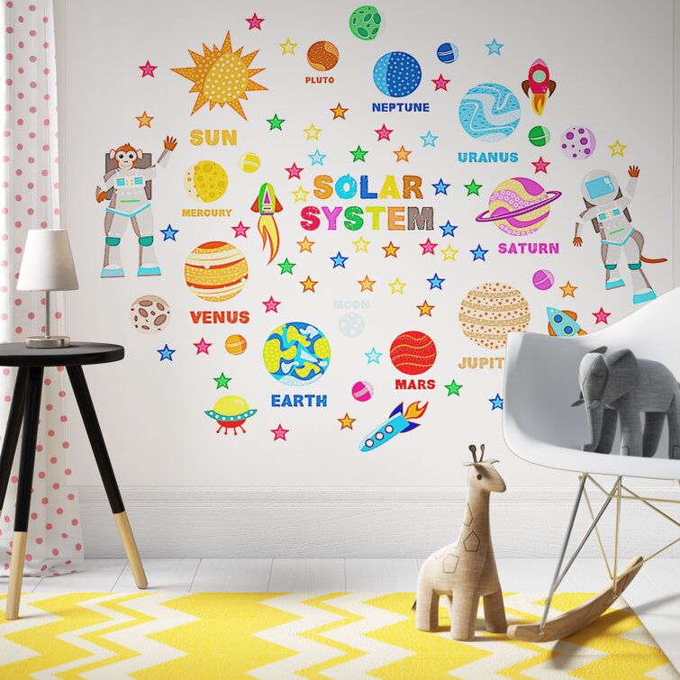 Harriet Bee Educational Solar System Adventure 3 Piece Set Wall Sticker Reviews Wayfair