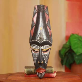World Menagerie Izabelle African Decorative Wood Mask Wall Decor