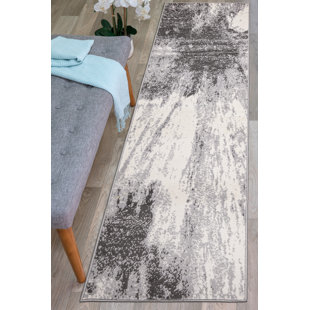 Black grey 60 X 220 cm long Runner Rug for Hallway Home Office Floor Mat Heavy Duty Non Slip Mat Washable Carpet Runner Kitchen Rugs B&B Carpets & Rugs 
