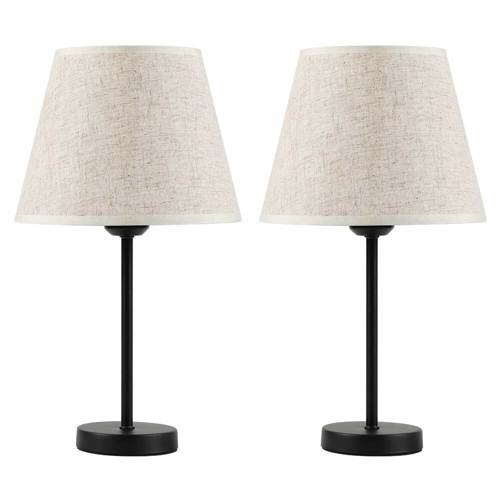 Dorm Hotel Black Modern Nightstand Lamp for Bedroom Bundled Goods HAITRAL Bedside Table Lamps Living Room