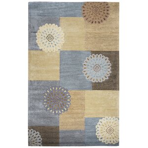 Waveland Hand Tufted Wool Beige/Blue Area Rug