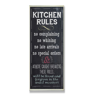 Decorative Kitchen Chalkboards Wayfair Kitchen Rules Chalkboard Look Textual Art On Wood