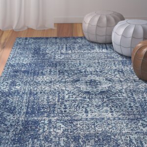 Cristian Navy Blue Area Rug