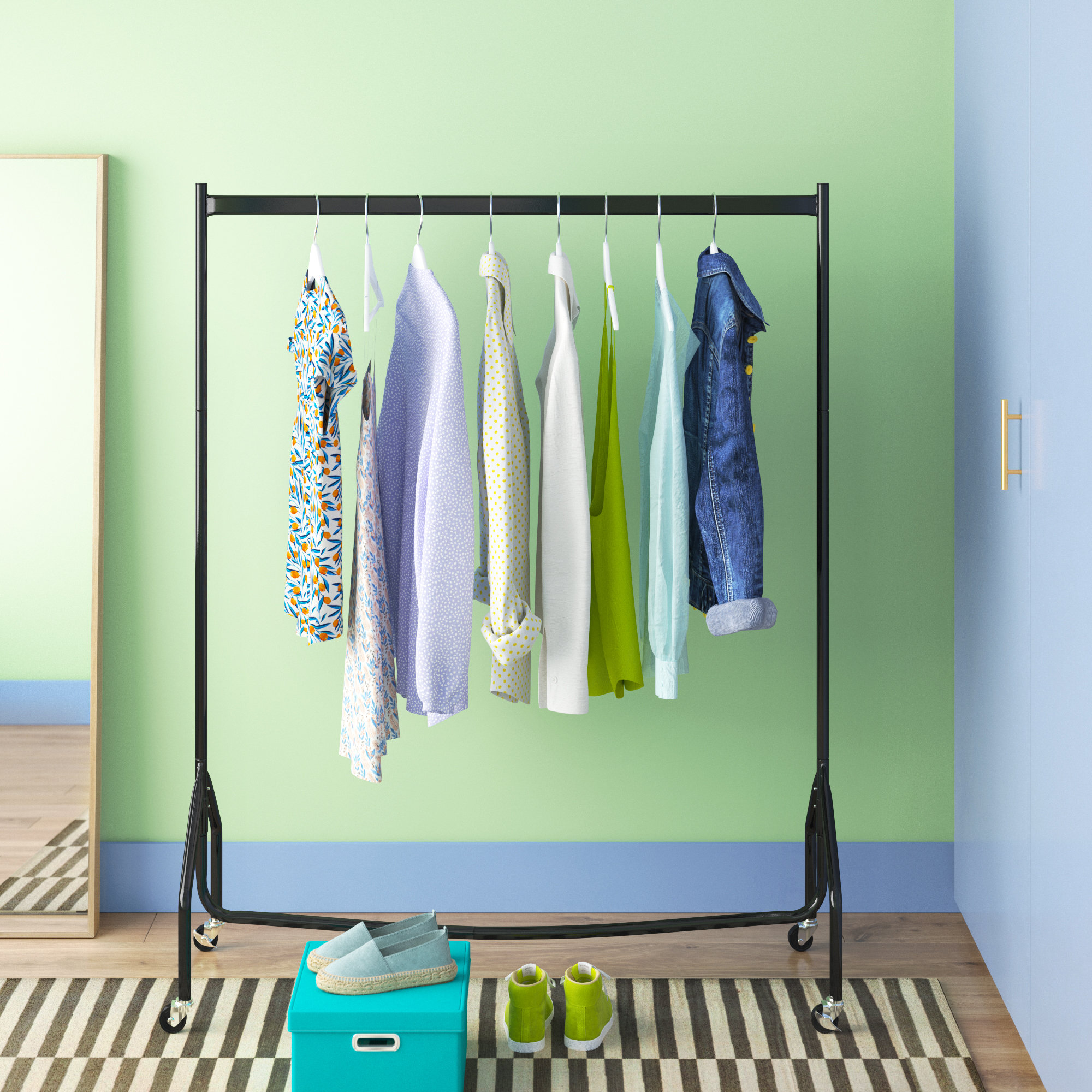 Wayfair Basics™ 120Cm Rolling Clothes Racks & Reviews Wayfair.co.uk