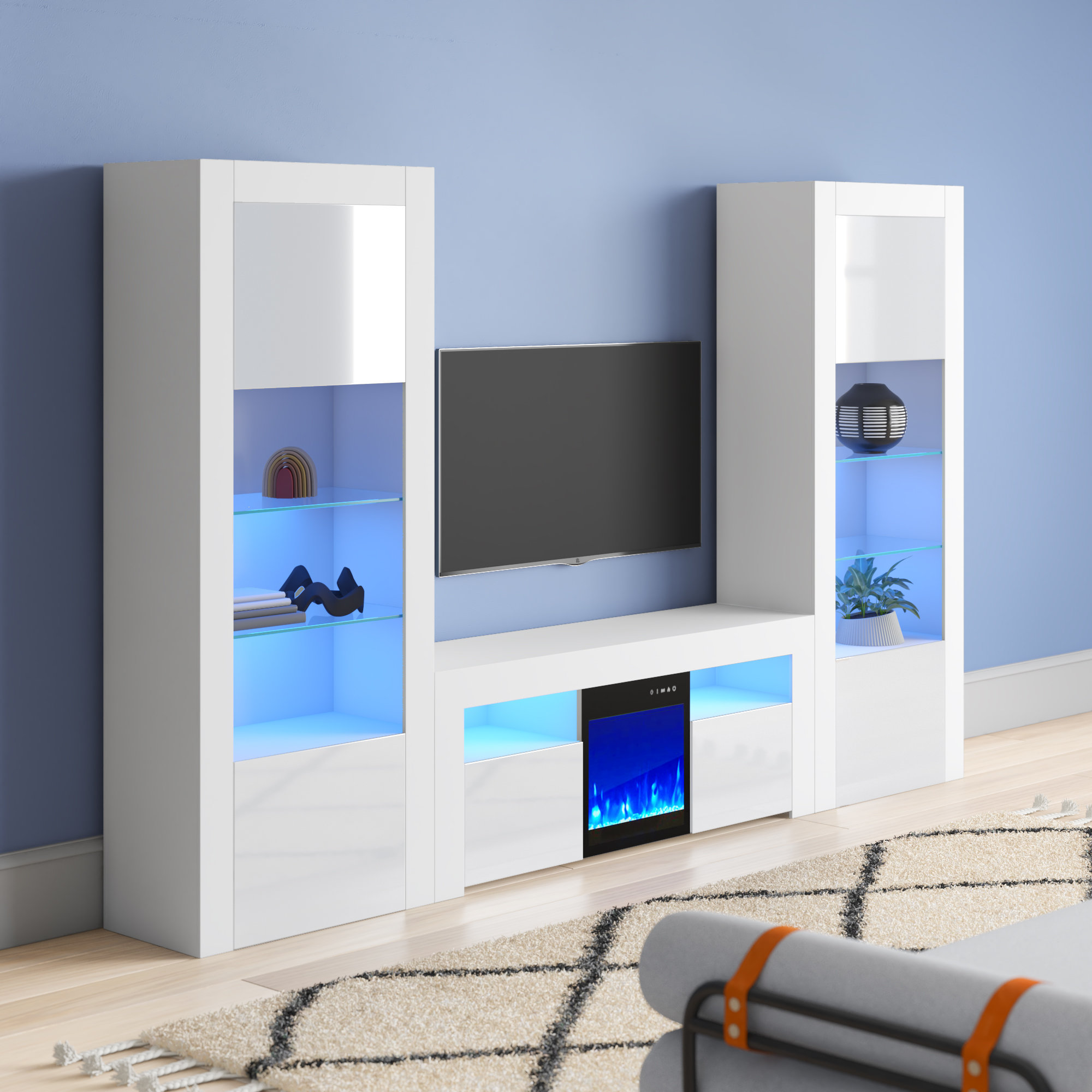 Orren Ellis Earle Entertainment Center for TVs up to 65" with Fireplace