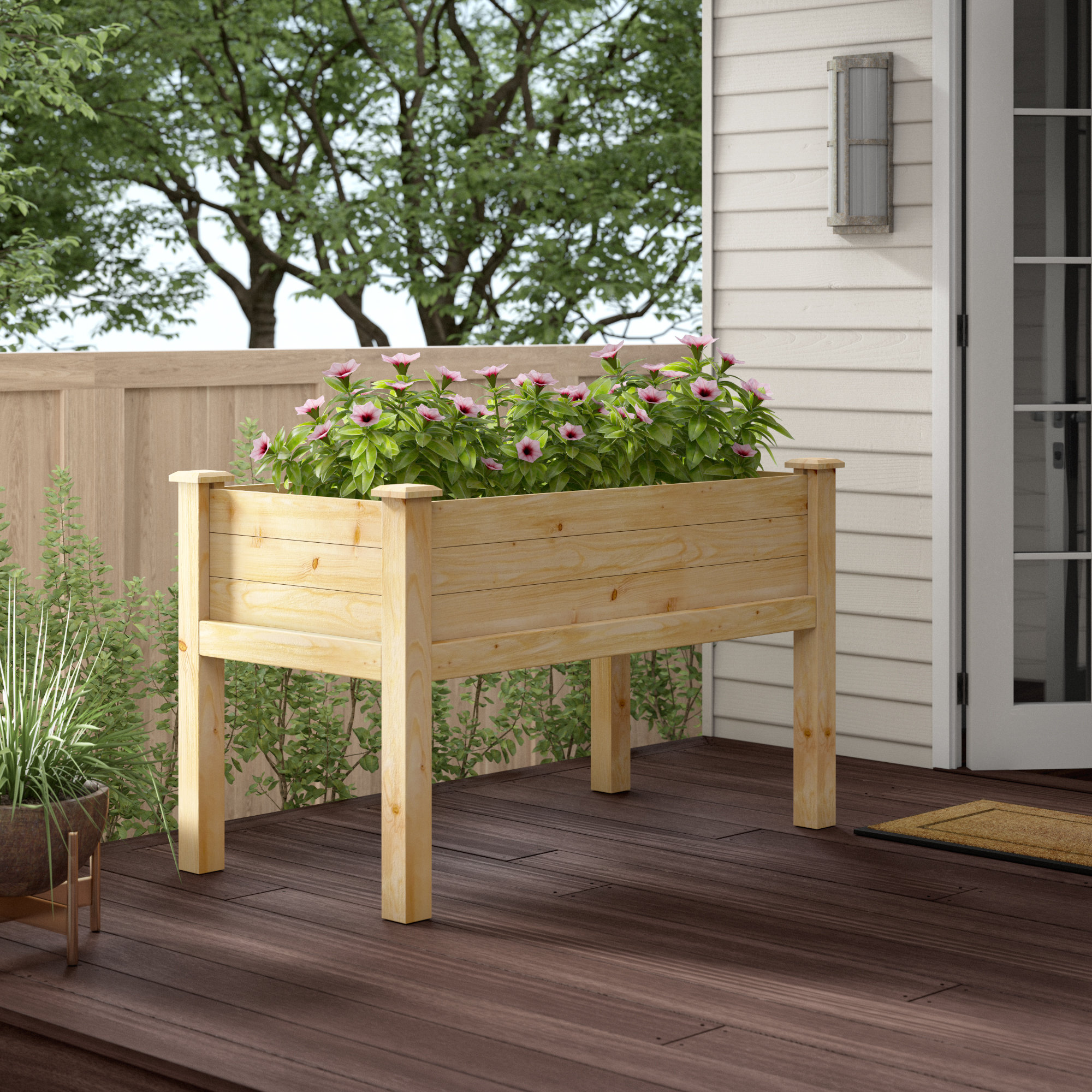 Platebande surélevée en bois 8,8 pi x 8,8 pi Elick Platebande surélevée en bois 8,8 pi x 8,8 pi Elick