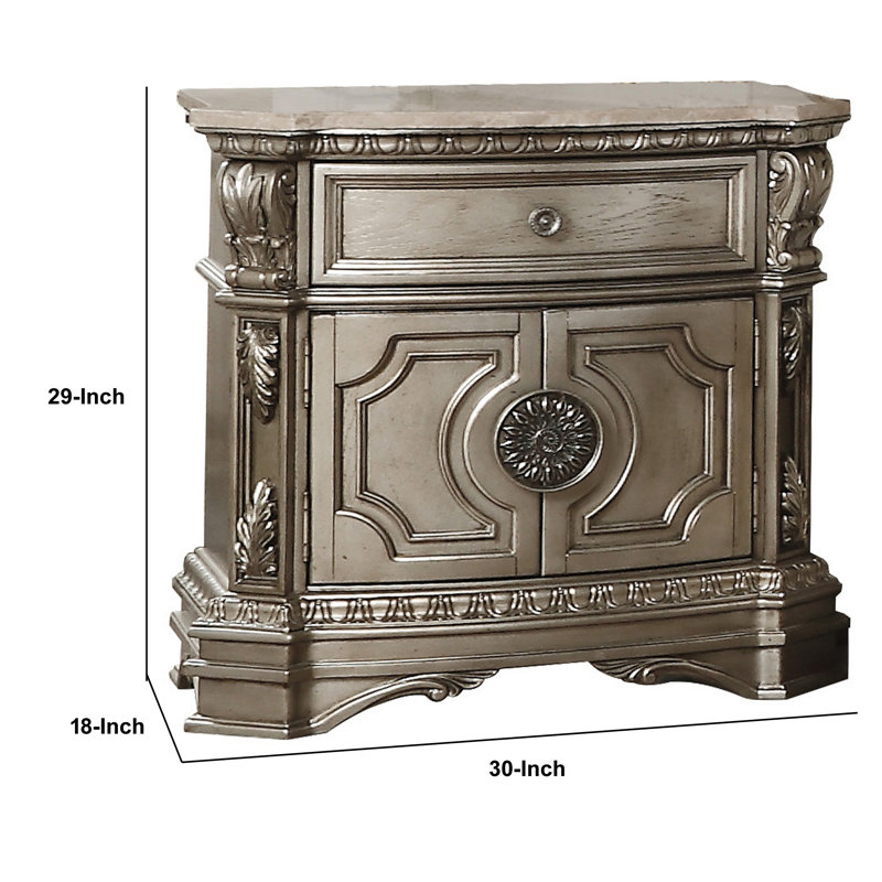 Astoria Grand Sulligent Marble Top 1 Drawer Nightstand Wayfair