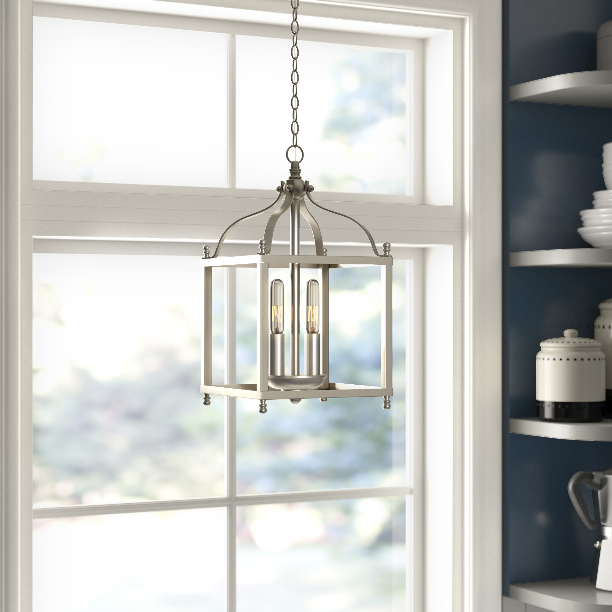 brushed nickel square pendant light