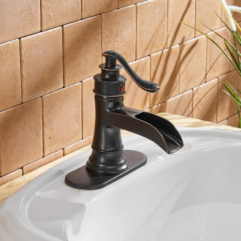 Dfi Waterfall Single Hole Bathroom Faucet With Drain Assembly